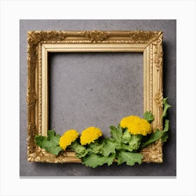 Yellow Carnations In A Frame Canvas Print