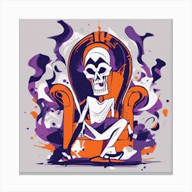 Drew Illustration Of Scream Man On Chair In Bright Colors, Vector Ilustracije, In The Style Of Dark (1) Canvas Print