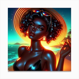 Black Girl With A Hat Canvas Print