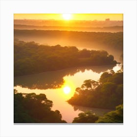 Sunrise Over The Amazon River Canvas Print