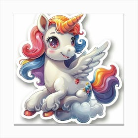 Unicorn Sticker 102 Canvas Print