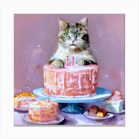 Birthday Cat 1 Canvas Print