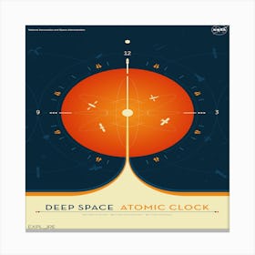 Deep Space Atomic Clock Orange Canvas Print