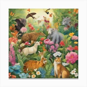 Jungle Animals Canvas Print