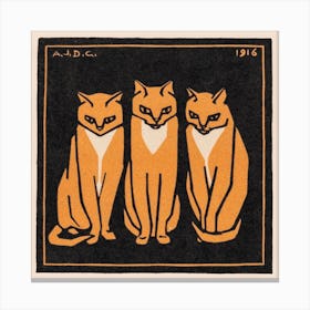 Three Cats, Julie De Graag Canvas Print