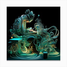 3D art, Future art, Virtual Reality, artwork print, The Coming age" Canvas Print