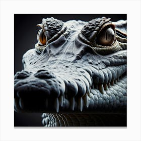 Crocodile Head isolated on black background 1 Canvas Print