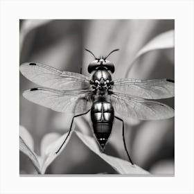 Black And White Insect Canvas Print