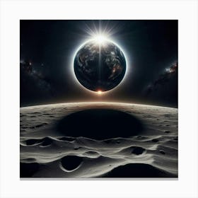 Earth And Moon Canvas Print