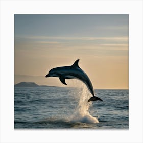 Dolphin Jumping Out Of The Water Canvas Print