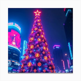 Christmas Tree In Shanghai Canvas Print