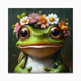 Frog With Flowers 5 Leinwandbild