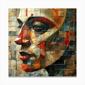 Mosaic Woman'S Face Canvas Print