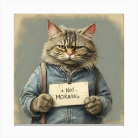 Not Morning Cat 1 Canvas Print