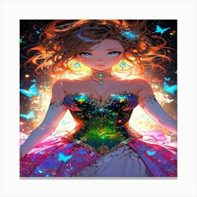 Beautiful Girl In A Dress Canvas Print