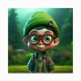 Boy In The Forest Canvas Print