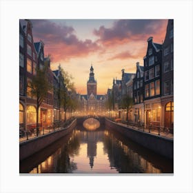 Sunset In Amsterdam 2 Canvas Print