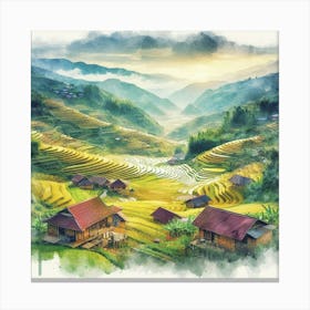 Erraced Fields In Vietnam Canvas Print