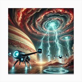 A Sci Fi Depiction Of Tempest Drones Harnessing St Canvas Print