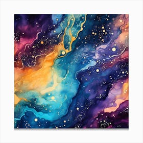 Abstract Watercolor Of Nebula Canvas Print