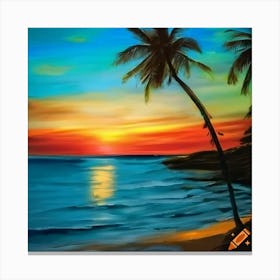 Craiyon 002926 A Landscape Painting Of The Vega Baja Puerto Nuevo Beach In Puerto Rico With Beautifu Canvas Print