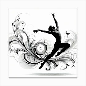 Line Art dancer silhouette 1 Canvas Print