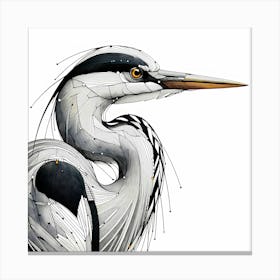 Crane - Abstract Line Art Illustration 53 Canvas Print