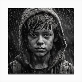 Boy In The Rain 3 Canvas Print