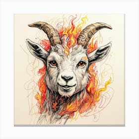 Goat On Fire 67 Canvas Print