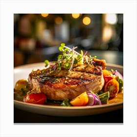 Steak On A Plate Canvas Print