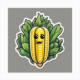 Sweetcorn As A Logo Sticker 2d Cute Fantasy Dreamy Vector Illustration 2d Flat Centered By T (1) Canvas Print