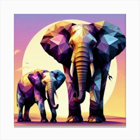 Dusty Duo Elephants Canvas Print