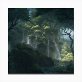 Waterfall In The Forest Canvas Print