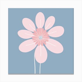 A White And Pink Flower In Minimalist Style Square Composition 600 Canvas Print