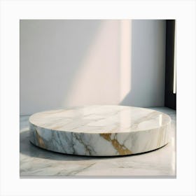Round Marble Coffee Table 3 Canvas Print