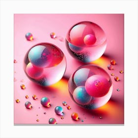 Bubbles On Pink Background Canvas Print