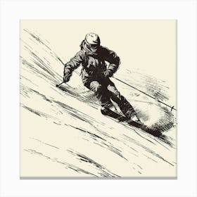 Skier On A Slope Canvas Print