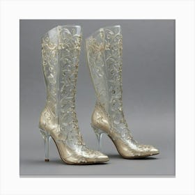 Elegant White Female Boots Canvas Print