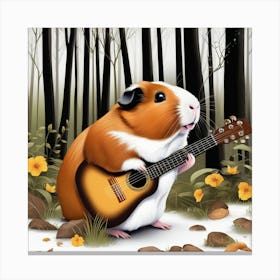 Guinea Pig Playing Guitar Canvas Print