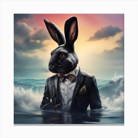 Rabbit In The Ocean 1 Canvas Print