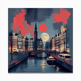 Amsterdam At Night 1 Canvas Print