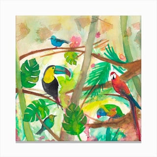 Tropical Birds Canvas Print
