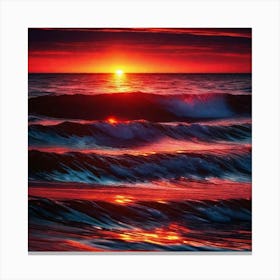 Sunset Painting, Ocean Painting, Ocean Painting, Ocean Painting Canvas Print