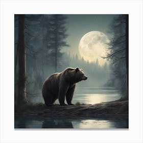 Bear In The Forest Canvas Print