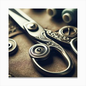 Vintage Sewing Scissors Canvas Print