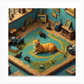 Cat In A Room Canvas Print