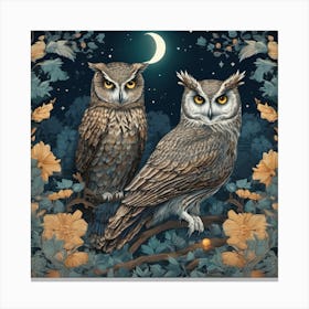 william morris Owls At Night art Canvas Print