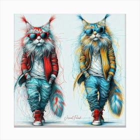 Maine Coon Twins Canvas Print