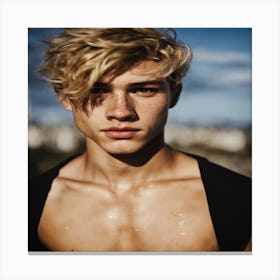 Young Man With Blonde Hair Canvas Print