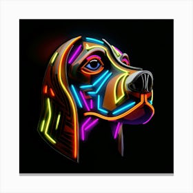 Neon Dog Head Leinwandbilder